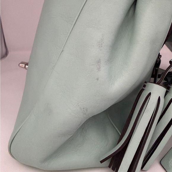 COACH Aqua Saddle Bag Purse with Tassel and Hangtag - Picture 5 of 6